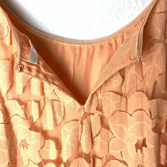 Max Studio high neck peach lace Babydoll cottagecore sleeveless tank Sz SP boho - Picture 7 of 9